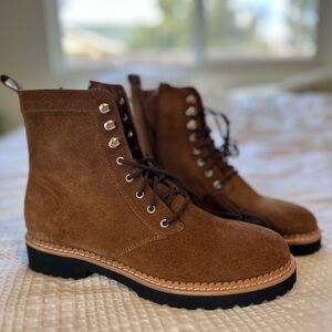 Dolce Vita Brown Boots with Lace-Up Design and Rugged Sole - New never worn